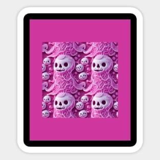 Pink Ghost Halloween 3D Sticker